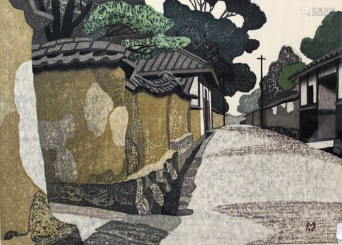 Pine Tree Neighbor. woodblock, signed and numbered by