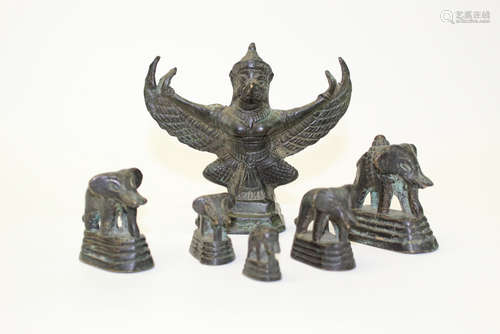 Group of Cambodian / Southeast Asian metal weights.