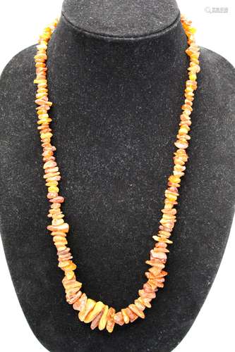 Natural amber necklace.