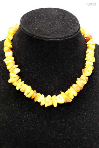 Natural amber necklace.