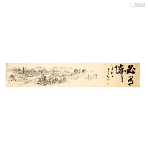 A HANDSCROLL PAINTING. Attributed to Takashima Hok