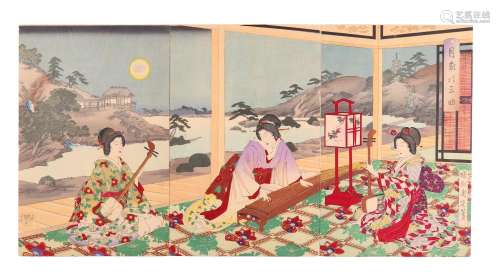 TOYOHARA CHIKANOBU (1838 - 1912). Woodblock prints