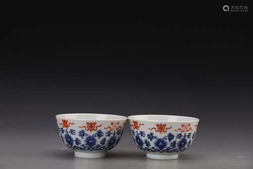 A PAIR OF DOUCAI BOWLS, GUANGU MARK