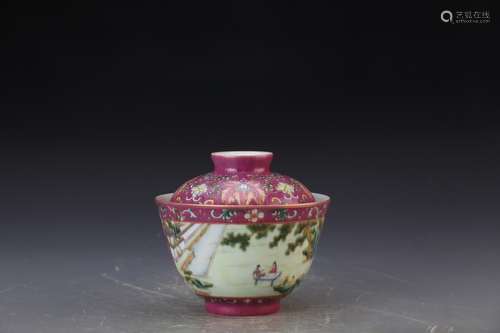 A FAMILLE ROSE BOWL AND COVER, QIANLONG MARK