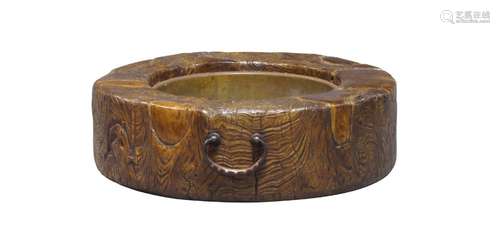 Two large Japanese elm and copper lined circular hibachi