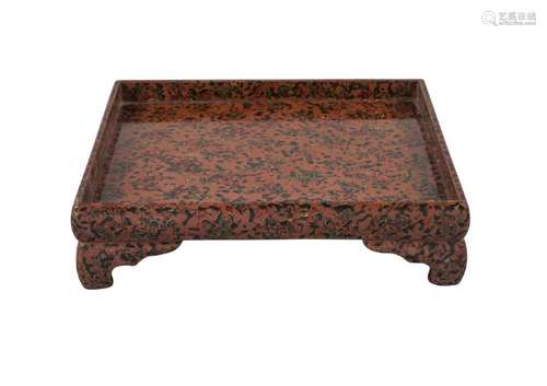 A Chinese xipi style lacquer square stand