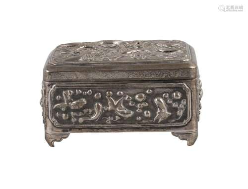 A Chinese export silver rectangular box