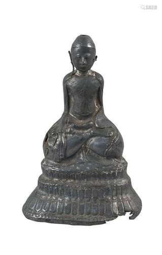 A Thai silver covered model of Buddha