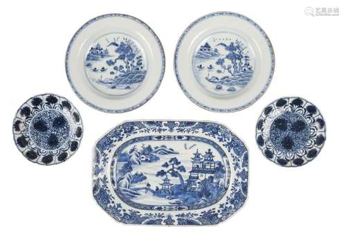 Five Chinese porcelain dishes