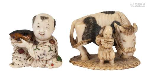 Two Japanese ivory netsuke