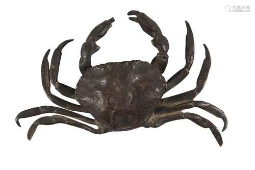 A Japanese bronze crab weight