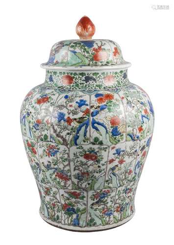 A large Chinese porcelain jar and cover