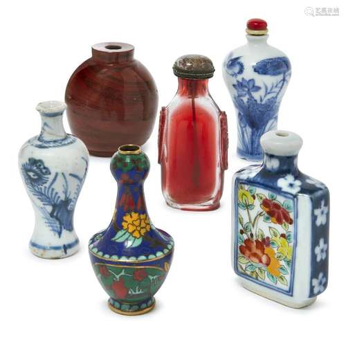 Six Chinese snuff bottles