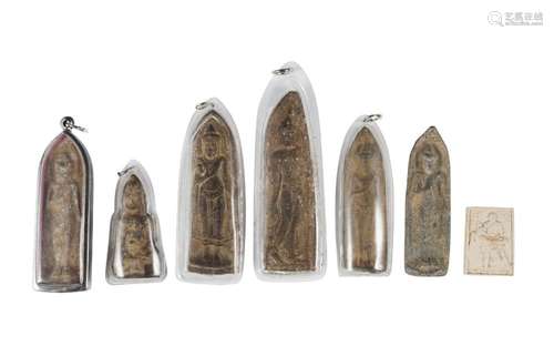 Six Chinese cast metal amulets