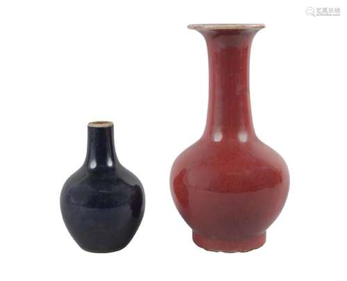 Two Chinese monochrome vases