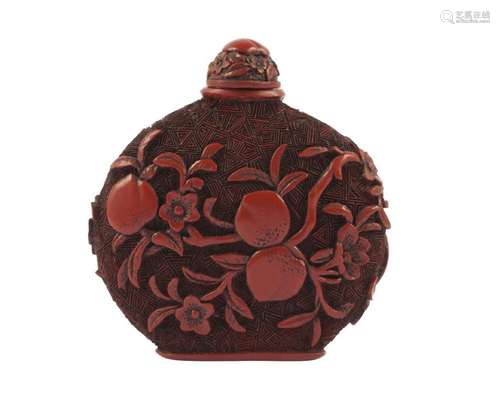 A Chinese cinnabar lacquer snuff bottle