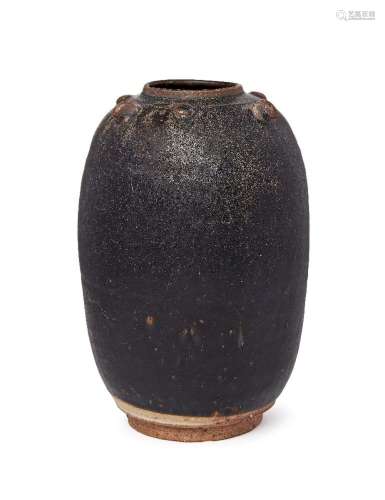 A Chinese stoneware black glazed jar