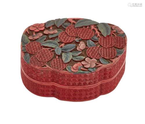 A Chinese two-colour cinnabar lacquer box and cover