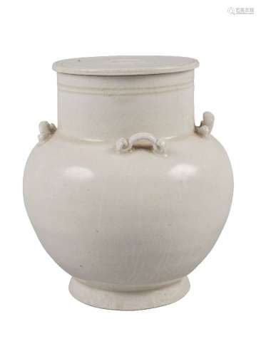 A Chinese porcelain Song style bulbous jar and cover