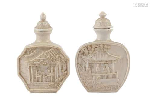 Two Chinese ivory snuff bottles