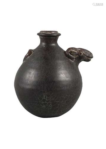 A Chinese stoneware treacle glazed water jar