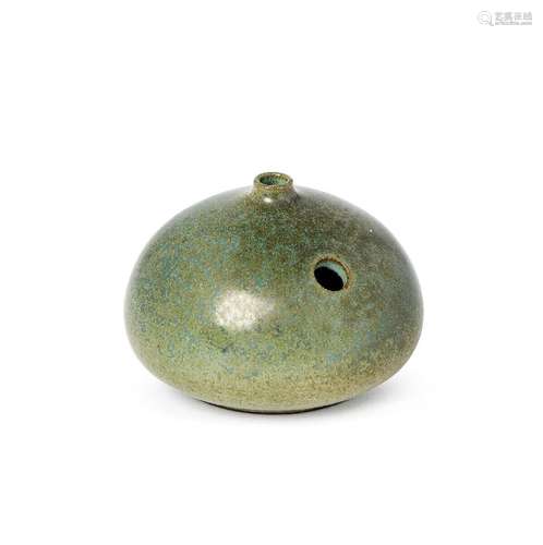 A Japanese pottery globular water dropper