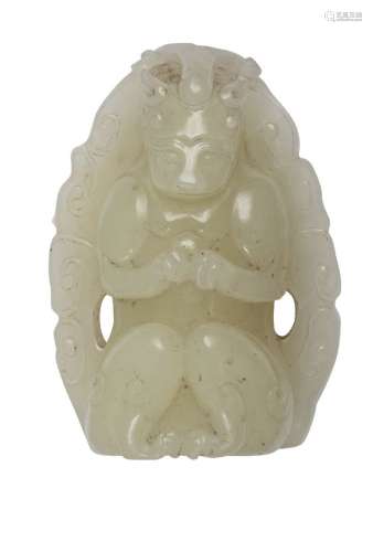 A Chinese jade zodiac figure of a dragon man