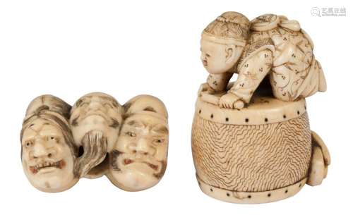 Two Japanese ivory netsuke