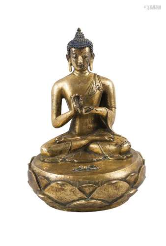 A gilt bronze figure of Amitabha Buddha