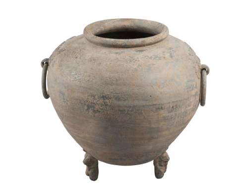 A Chinese pottery tripod jar