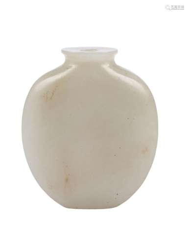 A Chinese pale green jade snuff bottle