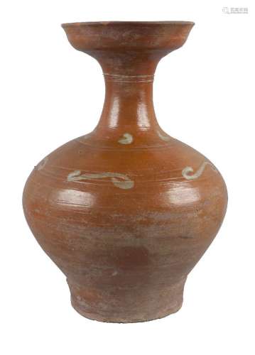 A Chinese buff glazed Han style pottery vase