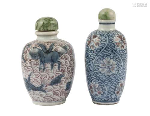 Two Chinese porcelain snuff bottles