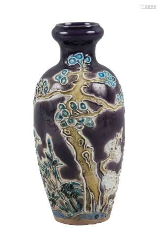 A Chinese porcelain 'Three Friends of Winter' baluster vase