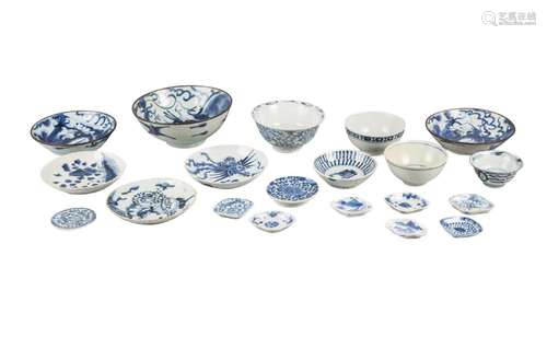 A collection of Chinese porcelain bowls and dishes