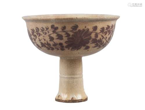 A Chinese provincial porcelain stem cup