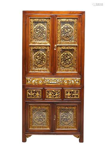 A Chinese stained wood cabinet