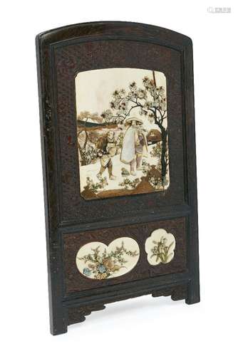 A Japanese Shibayama table Screen panel