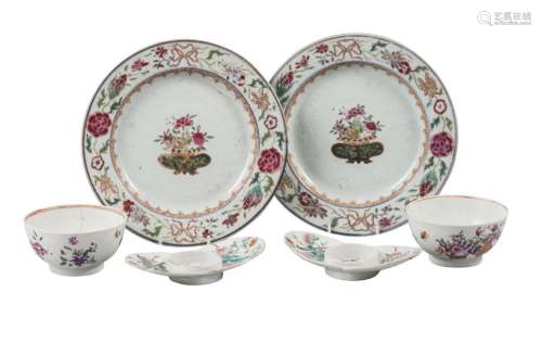 Six pieces of Chinese export famille rose porcelain