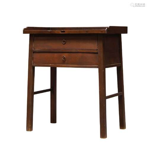 A Chinese stained wood side table