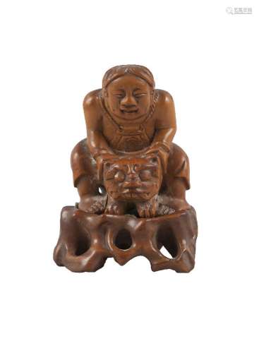 A Chinese boxwood carving