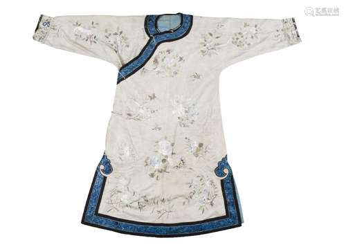 A Chinese silk cream ground robe