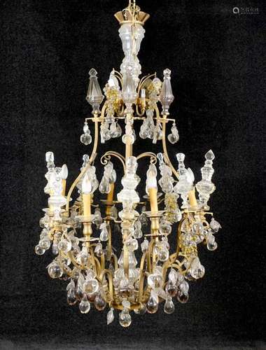 Lustre Corbeille. Eclairage par douze lumières int...