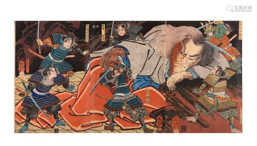 UTAGAWA KUNIYOSHI (1798 - 1861). Woodblock prints,