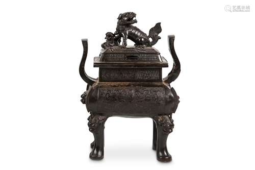 A CHINESE BRONZE INCENSE BURNER. Ming Dynasty. Of