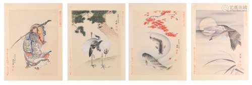 A SET OF TWELVE PRINTS. Meiji period. Okyo Shubi ,