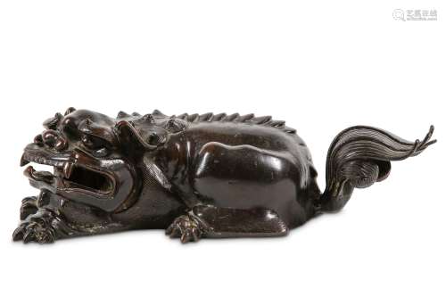 A CHINESE BRONZE ‘LION’ INCENSE BURNER. Ming Dynas