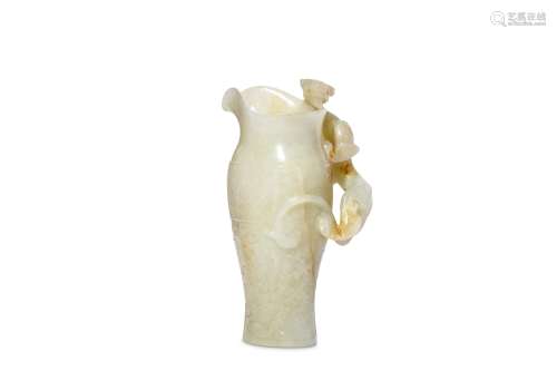 A CHINESE ARCHAISTIC JADE ‘CHILONG’ RHYTON. Yuan t