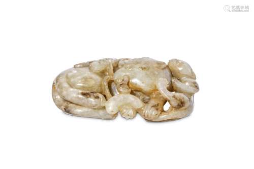 A CHINESE JADE ‘ANIMAL GROUP’ CARVING. Ming dynast