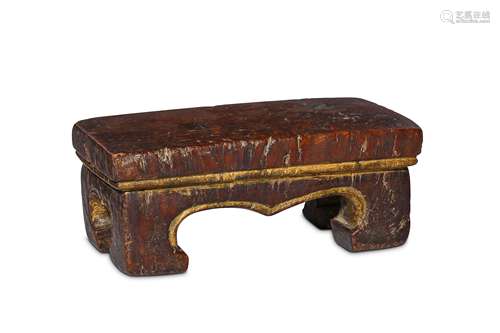 A CHINESE WOOD STAND. Ming Dynasty. Carved in the